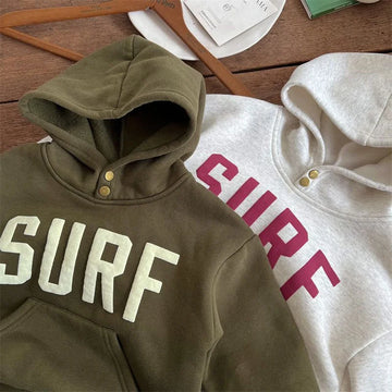 MQTIME  -   Children Hooded Sweatshirts Autumn Boys Girls Loose Fleece Warm Pullover Winter Letter Print Hoodie Baby Casual Top 1-6Y